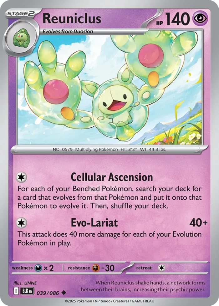 Reuniclus #39 Black Bolt Pokemon card