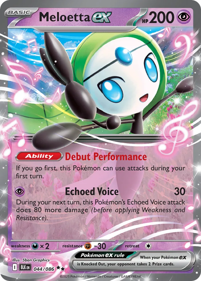Meloetta ex #44 Black Bolt Pokemon card