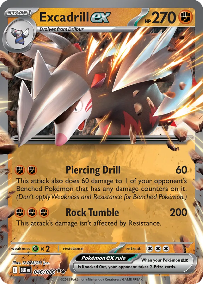 Excadrill ex #46 Black Bolt Pokemon card