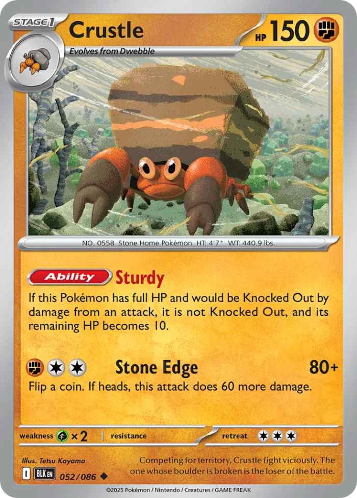 Crustle #52 Black Bolt Pokemon card