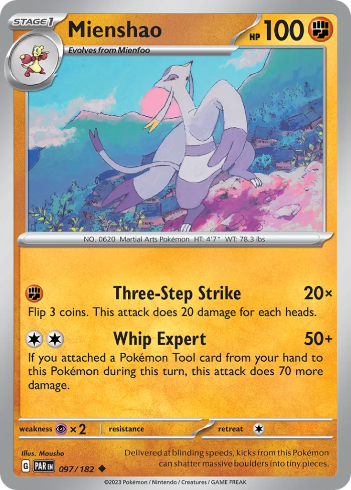 Mienshao #97 Paradox Rift Pokemon card
