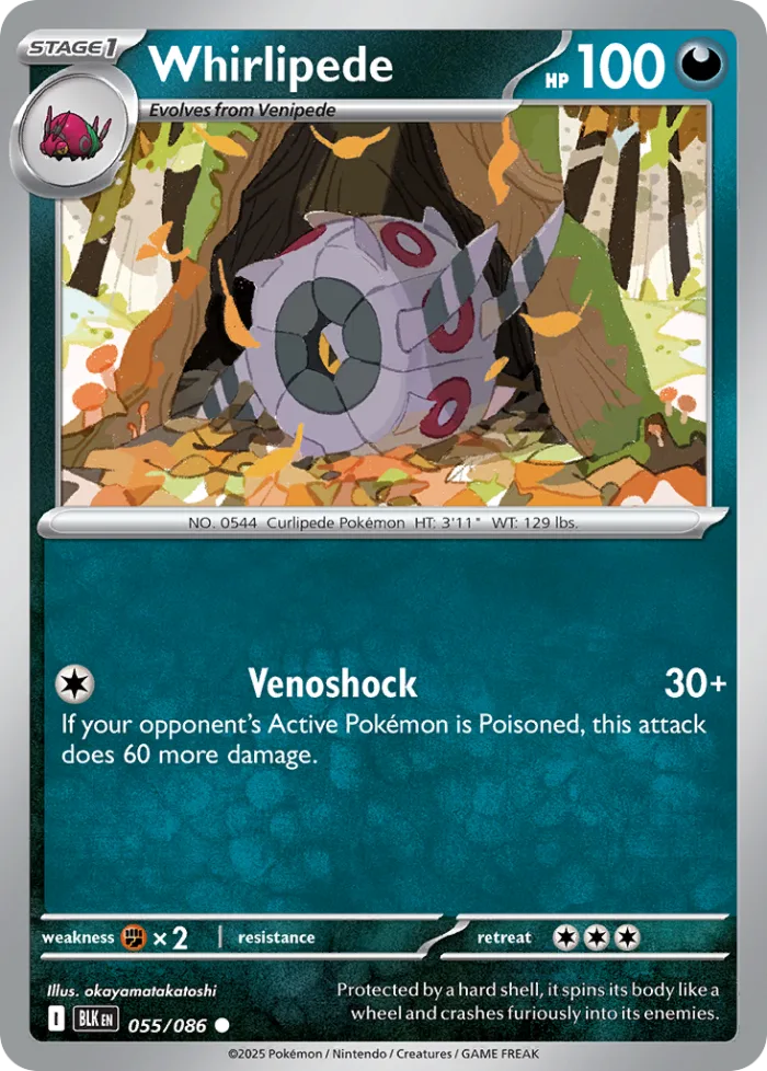 Whirlipede #55 Black Bolt Pokemon card