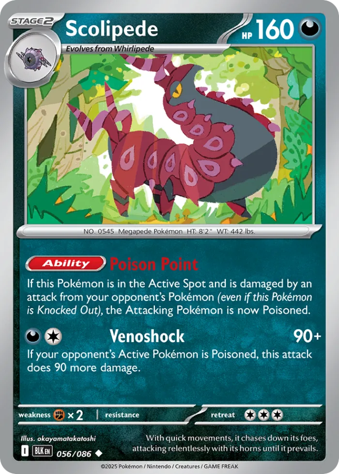 Scolipede #56 Black Bolt Pokemon card