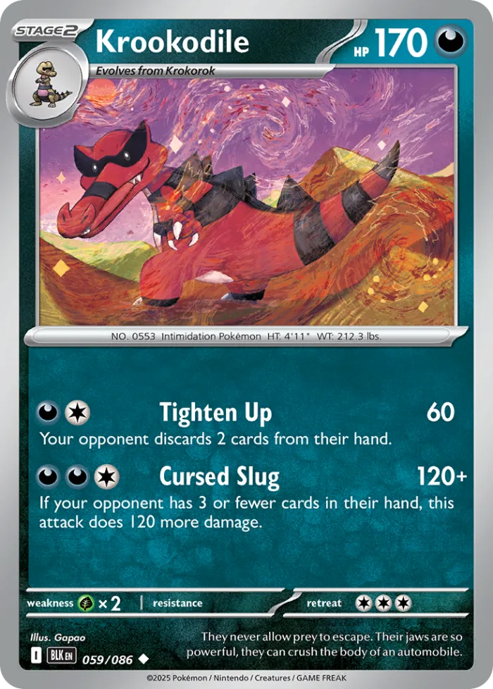 Krookodile #59 Black Bolt Pokemon card