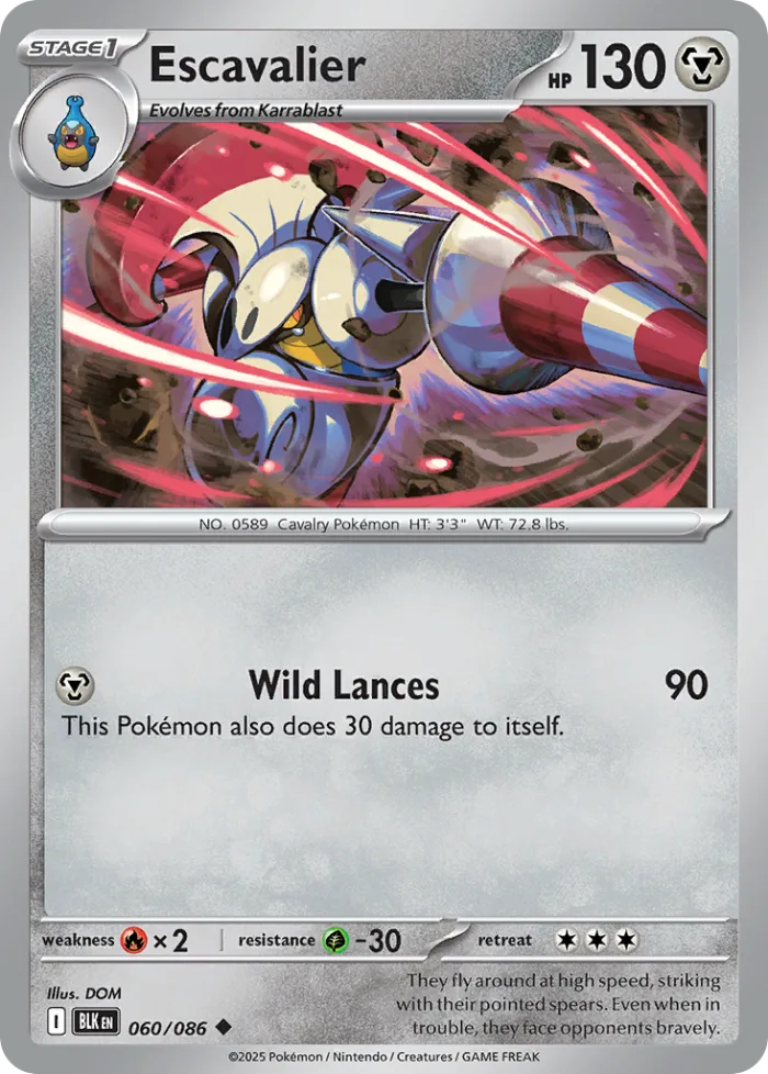 Escavalier #60 Black Bolt Pokemon card