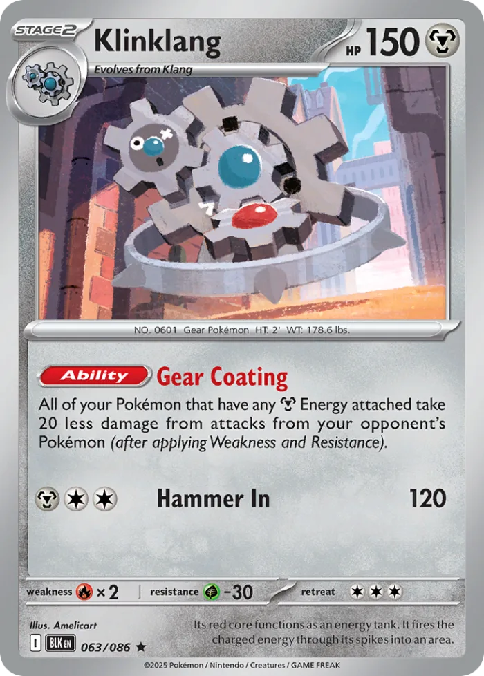 Klinklang #63 Black Bolt Pokemon card