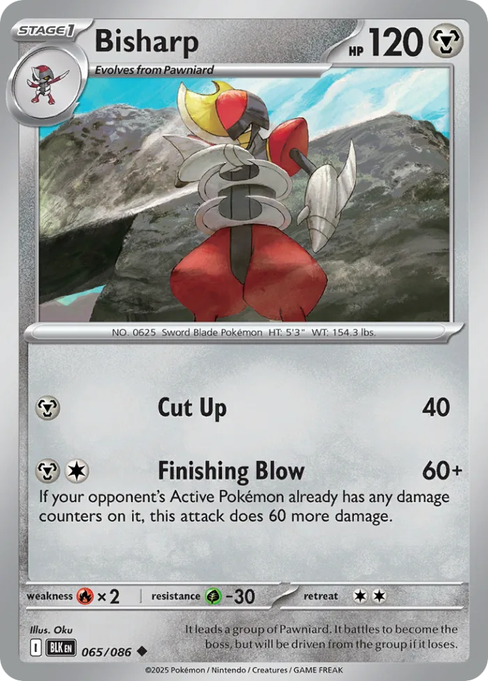 Bisharp #65 Black Bolt Pokemon card
