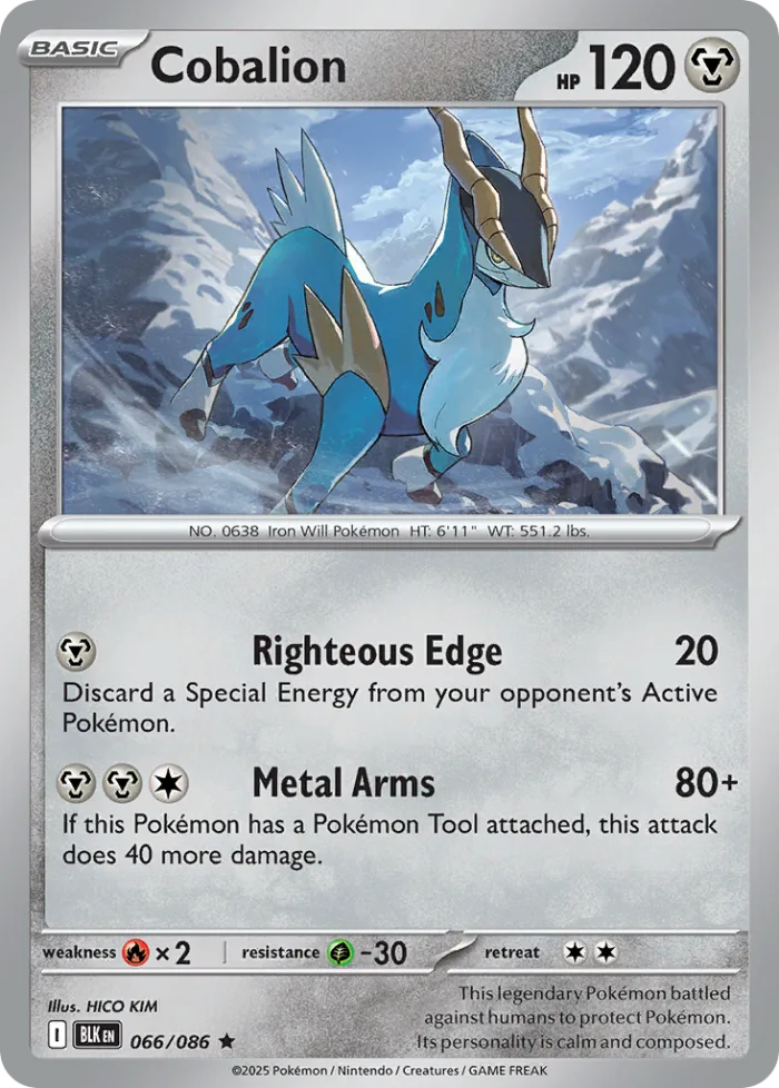 Cobalion #66 Black Bolt Pokemon card