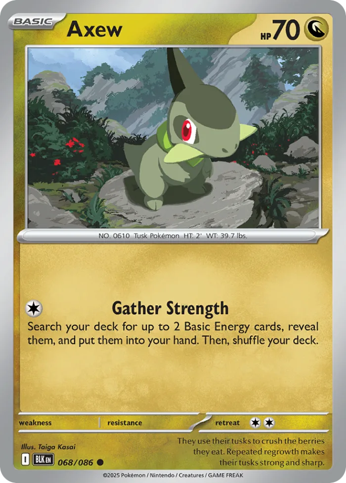 Axew #68 Black Bolt Pokemon card