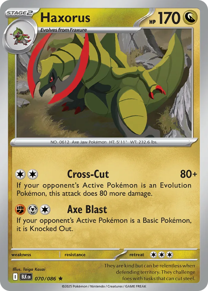 Haxorus #70 Black Bolt Pokemon card