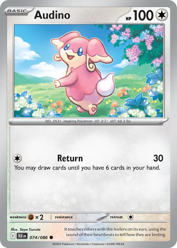 Audino #74 Black Bolt Pokemon card