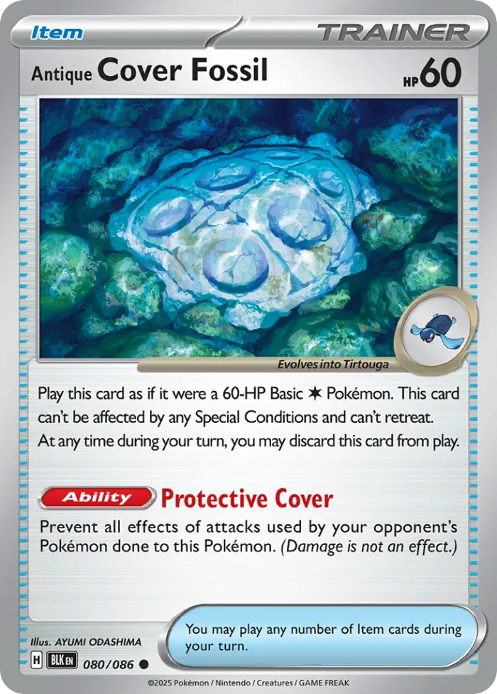 Antique Cover Fossil #60 Black Bolt Pokemon card