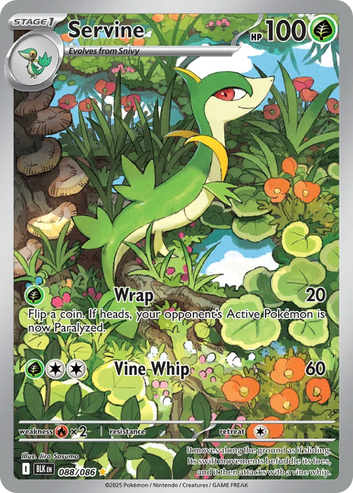 Servine #88 Black Bolt Pokemon card