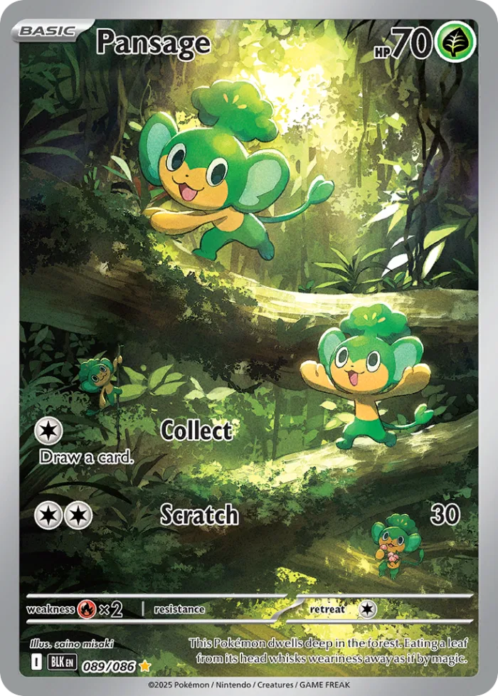 Pansage #89 Black Bolt Pokemon card