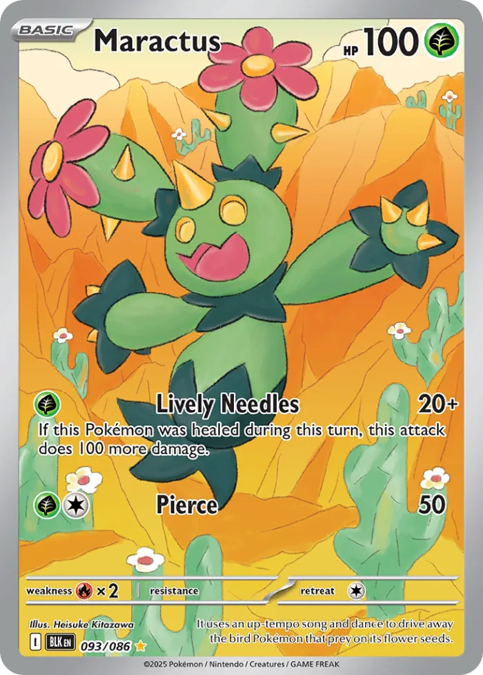 Maractus #93 Black Bolt Pokemon card