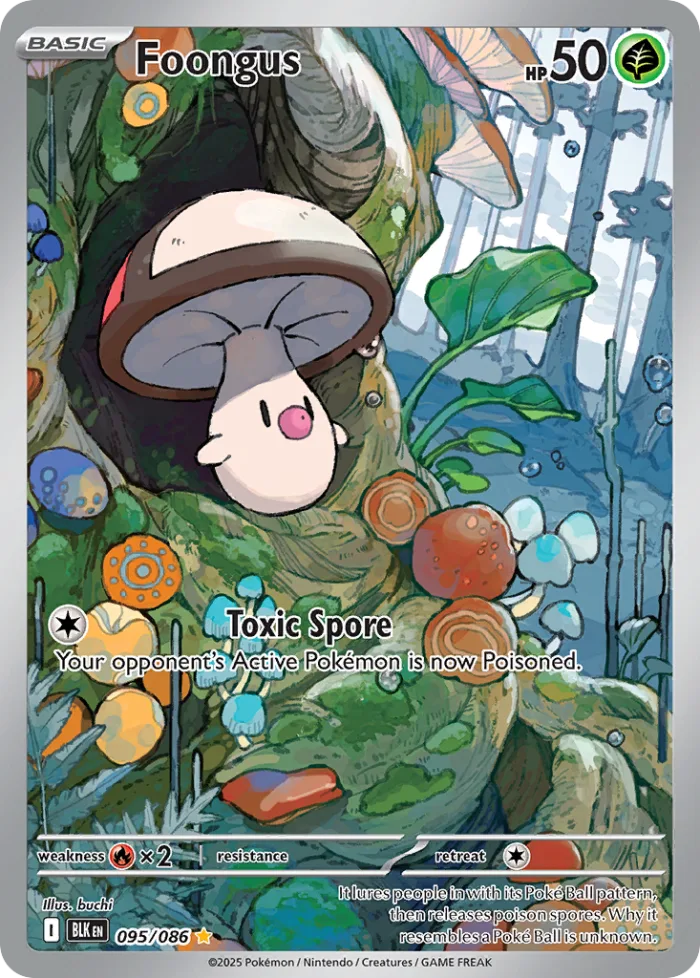 Foongus #95 Black Bolt Pokemon card