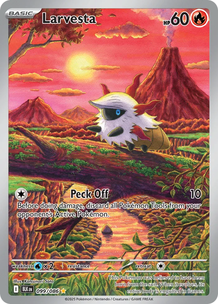Larvesta #99 Black Bolt Pokemon card
