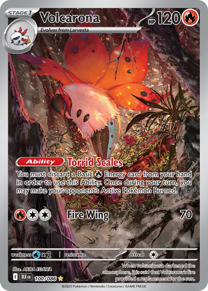 Volcarona #100 Black Bolt Pokemon card