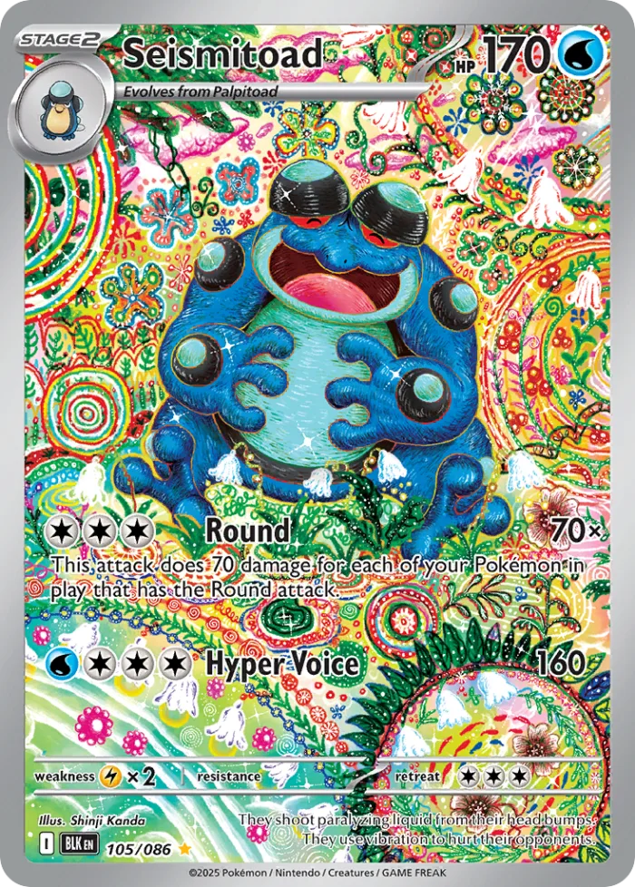 Seismitoad #105 Black Bolt Pokemon card