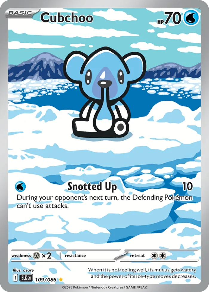 Cubchoo #109 Black Bolt Pokemon card