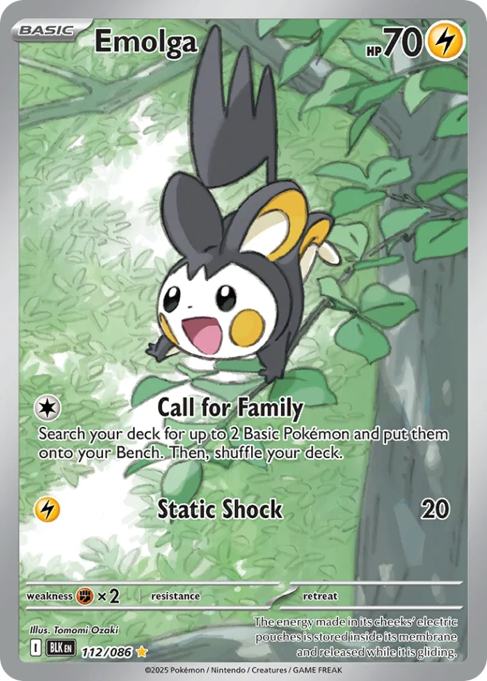 Emolga #112 Black Bolt Pokemon card