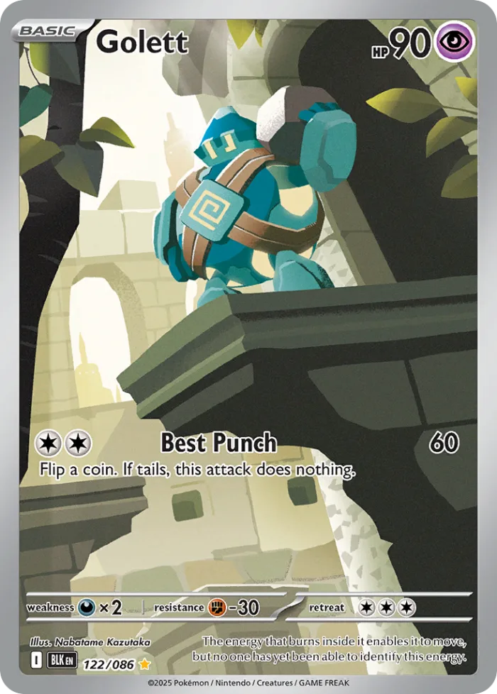Golett #122 Black Bolt Pokemon card