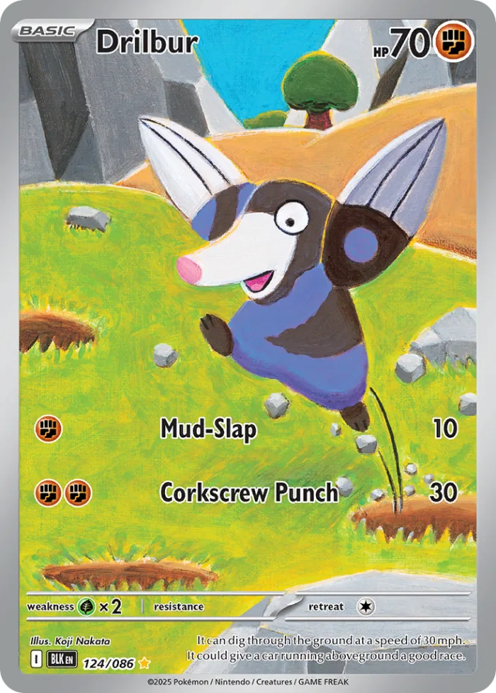 Drilbur #124 Black Bolt Pokemon card