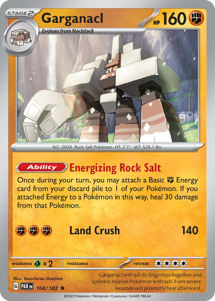 Garganacl #104 Paradox Rift Pokemon card