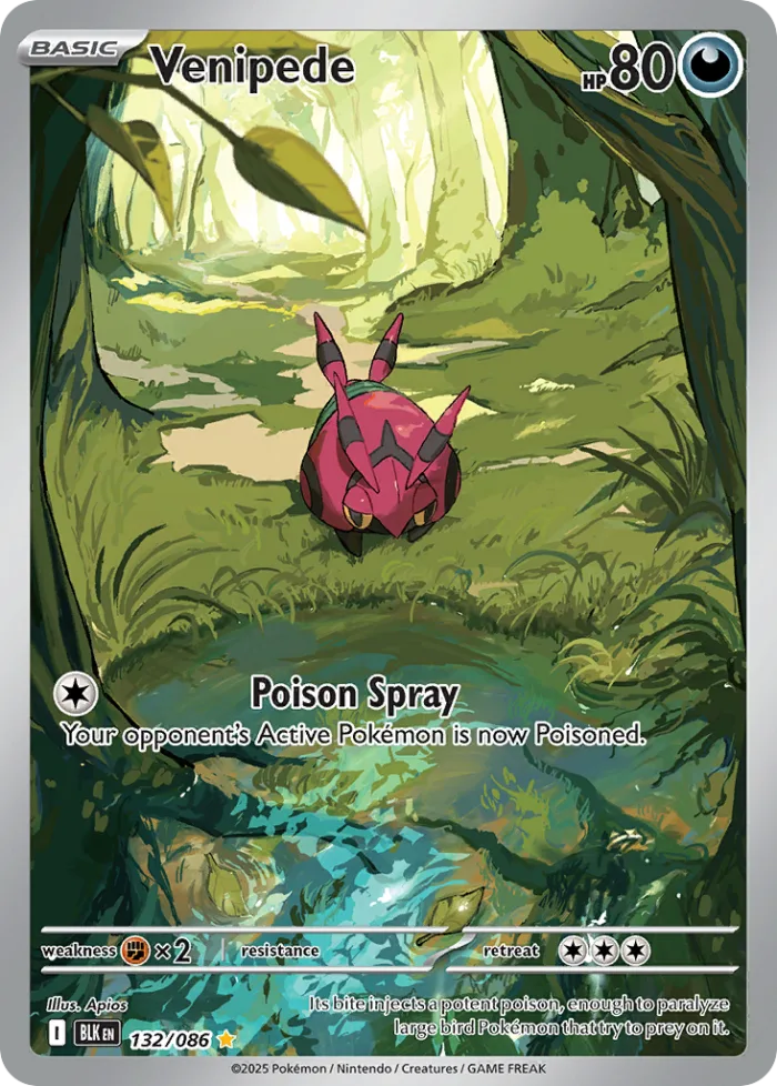 Venipede #132 Black Bolt Pokemon card