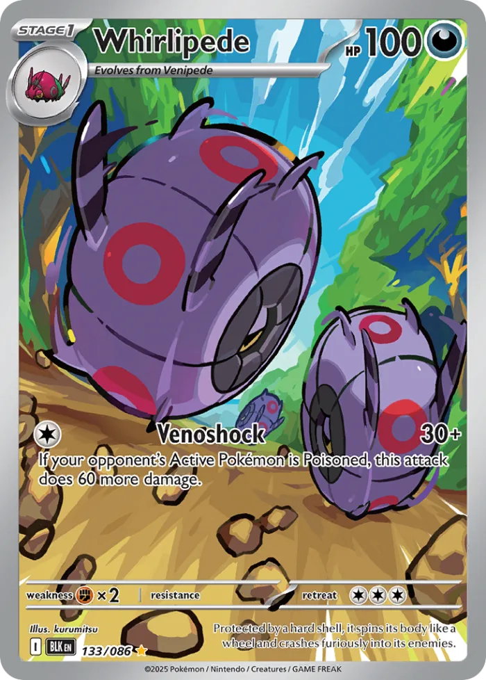 Whirlipede #133 Black Bolt Pokemon card