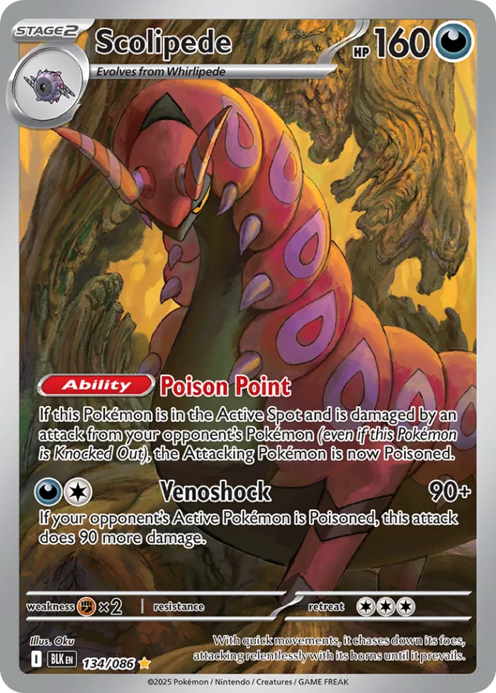Scolipede #134 Black Bolt Pokemon card