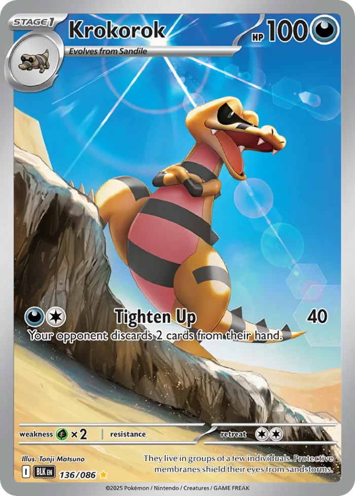 Krokorok #136 Black Bolt Pokemon card