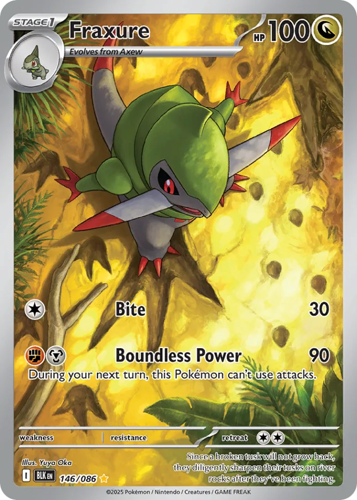 Fraxure #146 Black Bolt Pokemon card