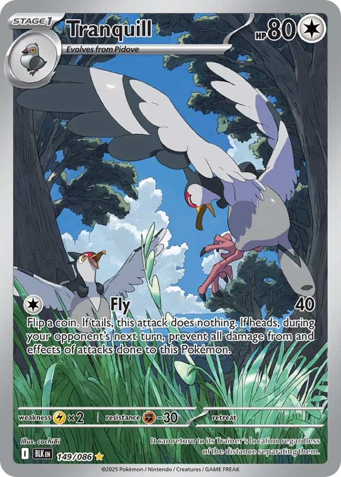 Tranquill #149 Black Bolt Pokemon card