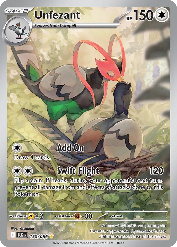 Unfezant #150 Black Bolt Pokemon card