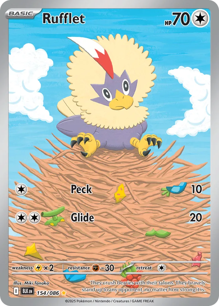 Rufflet #154 Black Bolt Pokemon card