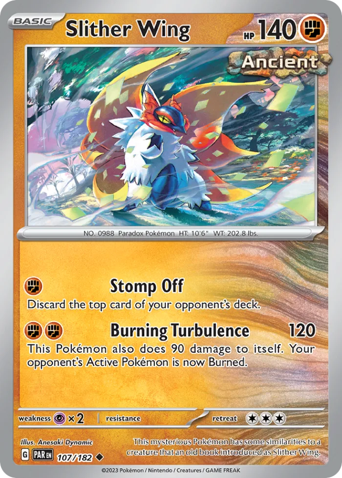 Slither Wing #107 Paradox Rift Pokemon card