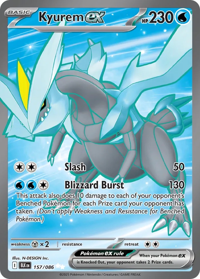 Kyurem ex #157 Black Bolt Pokemon card