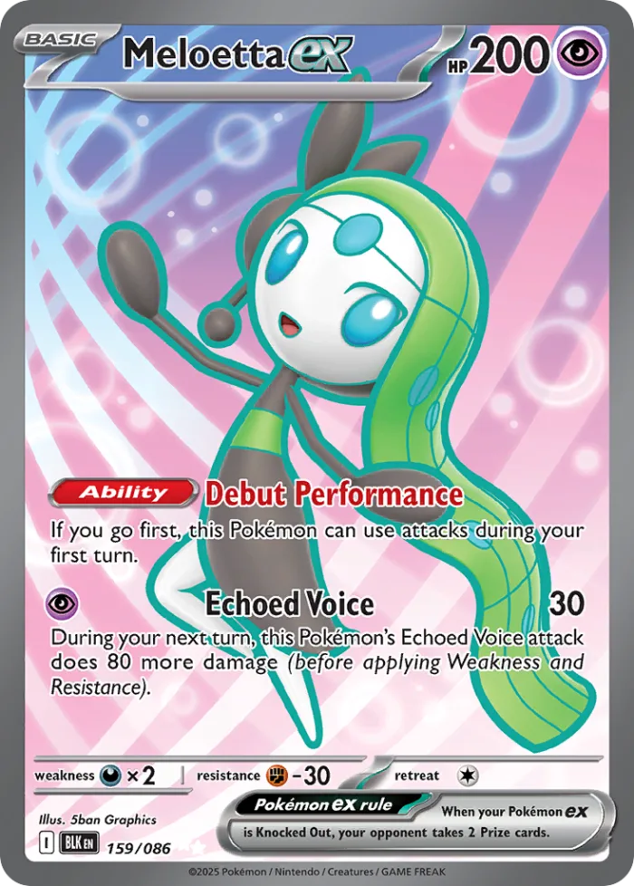 Meloetta ex #159 Black Bolt Pokemon card