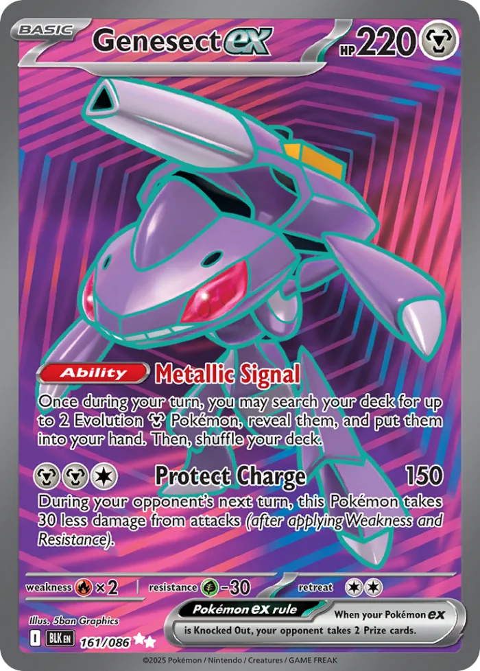 Genesect ex #161 Black Bolt Pokemon card