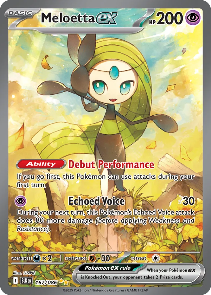 Meloetta ex #167 Black Bolt Pokemon card