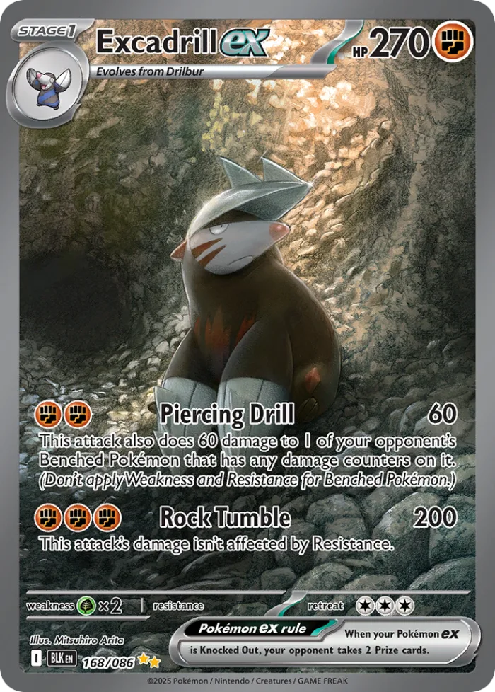 Excadrill ex #168 Black Bolt Pokemon card