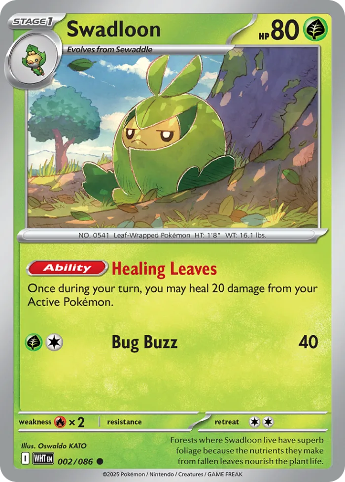Swadloon #2 White Flare Pokemon card