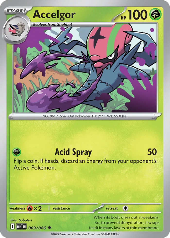 Accelgor #9 White Flare Pokemon card