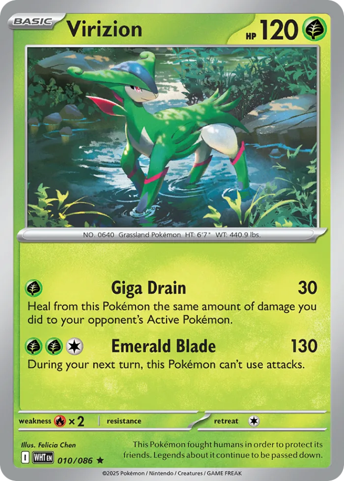 Virizion #10 White Flare Pokemon card