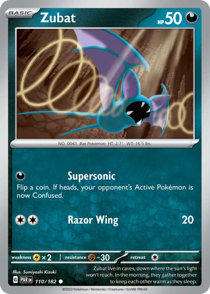 Zubat #110 Paradox Rift Pokemon card