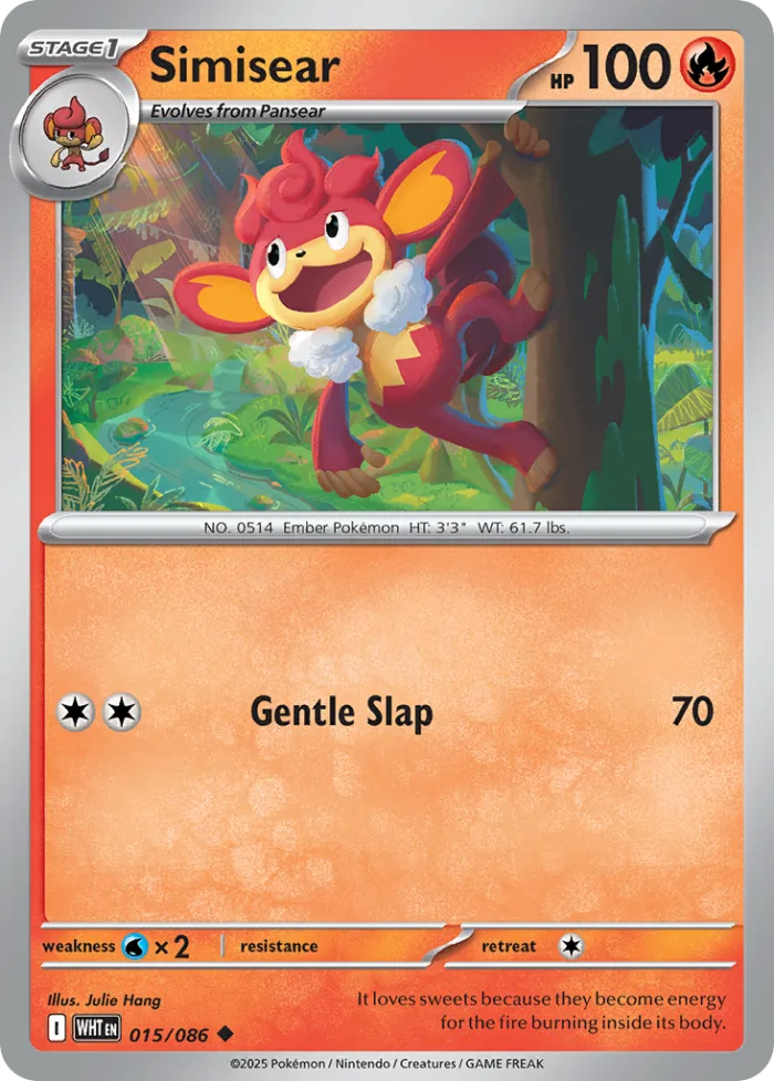 Simisear #15 White Flare Pokemon card