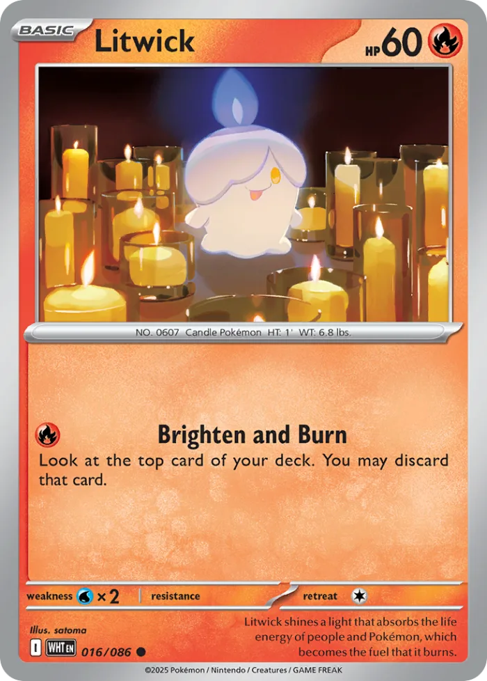Litwick #16 White Flare Pokemon card
