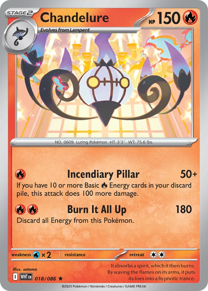 Chandelure #18 White Flare Pokemon card