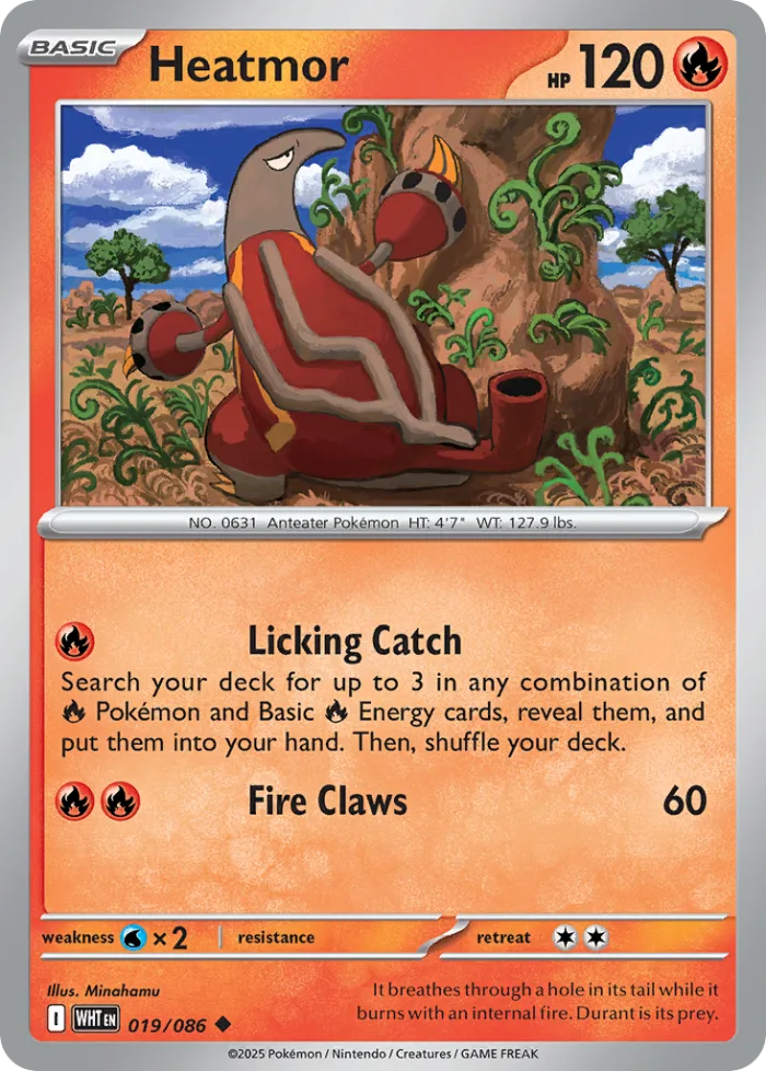 Heatmor #19 White Flare Pokemon card